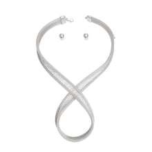 Load image into Gallery viewer, Silver Mesh Infinity Choker Set

