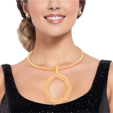 Pendant Necklace Gold Wire Teardrop Set for Women