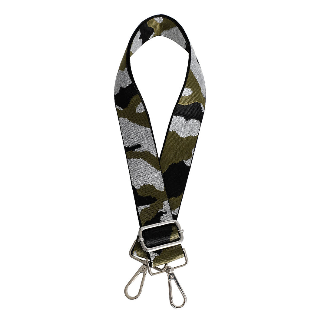 Green Camo Silver Bag Strap