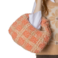 Load image into Gallery viewer, Peach Plaid Sherpa Bag
