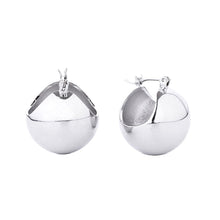 Load image into Gallery viewer, Hoop White Gold Medium Ball Earrings for Women
