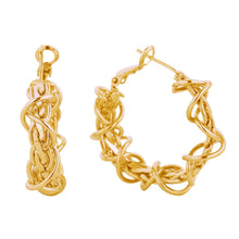 Load image into Gallery viewer, Hoop 14K Gold Small Wire Chain Earrings for Women
