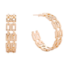 Load image into Gallery viewer, Hoop 14K Gold Small Chain Link Earrings for Women
