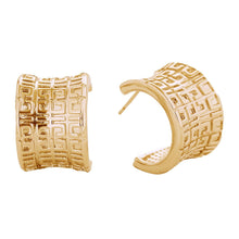 Load image into Gallery viewer, Hoop 14K Gold Small Greek Wide Earrings for Women
