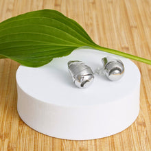 Load image into Gallery viewer, 14K White Gold Spiral Stud Earrings
