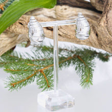 Load image into Gallery viewer, 14K White Gold Spiral Stud Earrings
