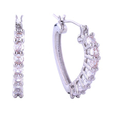 Load image into Gallery viewer, Hoop White Gold Small CZ Heart for Women
