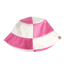 Load image into Gallery viewer, Bucket Hat Corduroy Pink and Cream Hat for Women
