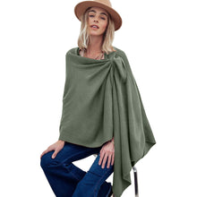 Load image into Gallery viewer, Sage Green Ruana with Shoulder Strap
