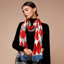 Load image into Gallery viewer, Red Pixel Argyle Scarf
