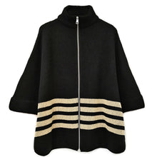 Load image into Gallery viewer, Black Stripe Zipper Kimono
