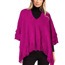 Load image into Gallery viewer, Berry Purple Crochet Poncho
