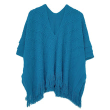 Load image into Gallery viewer, Teal Crochet Poncho
