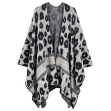Load image into Gallery viewer, Kimono Cardigan Poly Black Leopard Knit for Women
