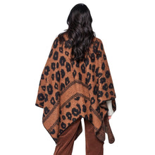 Load image into Gallery viewer, Kimono Cardigan Poly Brown Leopard Knit for Women
