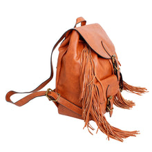 Load image into Gallery viewer, Backpack Brown Leather Fringe Bag for Women
