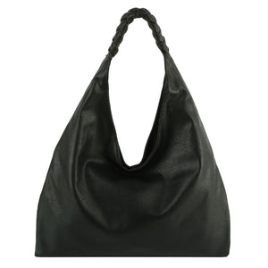 Black Braided Hobo Bag