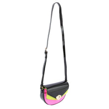 Load image into Gallery viewer, Black Pink Yellow Shiny Crossbody Bag
