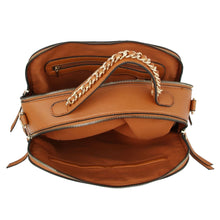 Load image into Gallery viewer, Brown Stripe Top Handle Handbag Set
