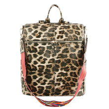 Load image into Gallery viewer, Leopard Square Backpack Purse
