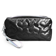 Load image into Gallery viewer, Black Heart Puffer Pouch
