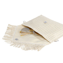 Load image into Gallery viewer, Cream Fringe Envelope Clutch
