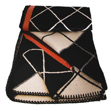 Load image into Gallery viewer, Black and White Plaid Knit Ruana
