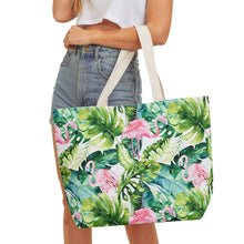 Load image into Gallery viewer, Tropical Flamingo Beach Tote
