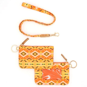 Orange Aztec Tribal ID Wallet