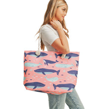 Load image into Gallery viewer, Pink Whale Beach Tote
