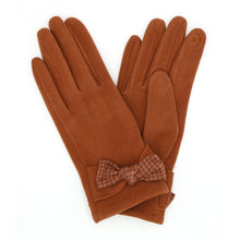 Load image into Gallery viewer, Bronze Houndstooth Bow Smart Gloves
