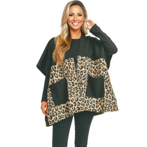 Taupe Leopard Pocket Kimono