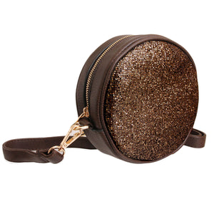 Bronze Glitter Circle Crossbody Fanny