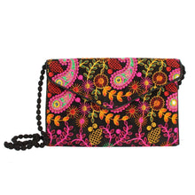 Load image into Gallery viewer, Black Embroidered Envelope Clutch

