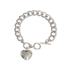 Load image into Gallery viewer, Silver Metal Heart Bracelet
