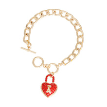 Load image into Gallery viewer, Red Locked Heart Bracelet
