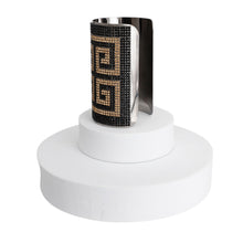 Load image into Gallery viewer, Greek Key Glamour Cuff - Gold and Black
