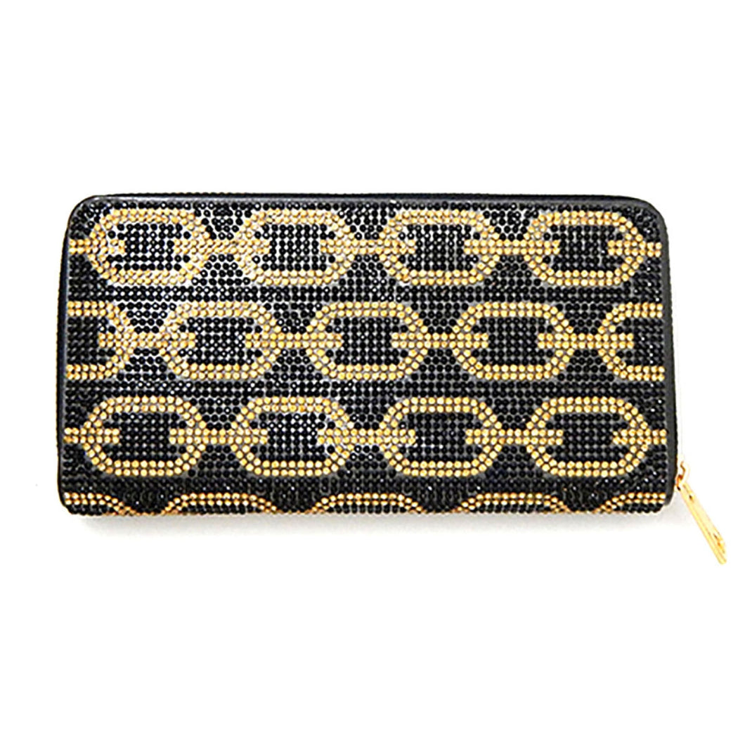 Black and Gold Rhinestone Wallet