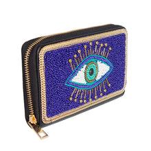 Load image into Gallery viewer, Blue Evil Eye Beaded Wallet
