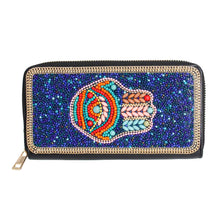 Load image into Gallery viewer, Blue Hamsa Beaded Wallet
