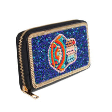 Load image into Gallery viewer, Blue Hamsa Beaded Wallet
