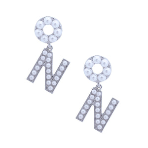 Snow Queen: White Dangling N Earrings