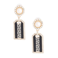 Load image into Gallery viewer, Gold Greek Tag Earrings
