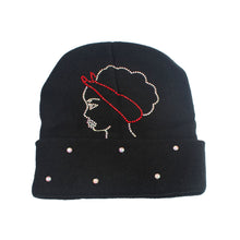 Load image into Gallery viewer, Black Bling Afro Beanie
