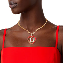 Load image into Gallery viewer, Red Designer D Heart Necklace
