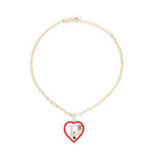 Load image into Gallery viewer, Red Designer D Heart Necklace
