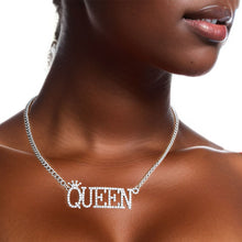 Load image into Gallery viewer, Silver Iced Queen Necklace
