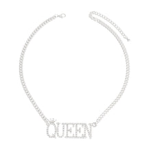 Load image into Gallery viewer, Silver Iced Queen Necklace
