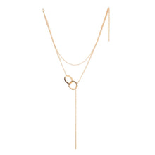 Load image into Gallery viewer, Gold Greek Key Lariat Necklace

