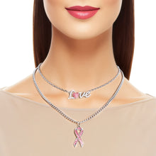 Load image into Gallery viewer, Silver Love Pink Ribbon Chain
